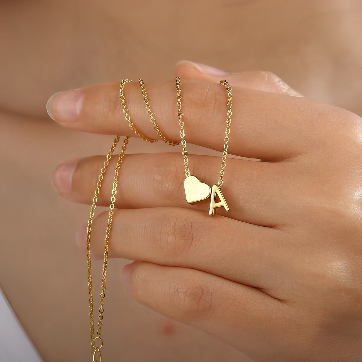 Katy Heart Initial Necklace