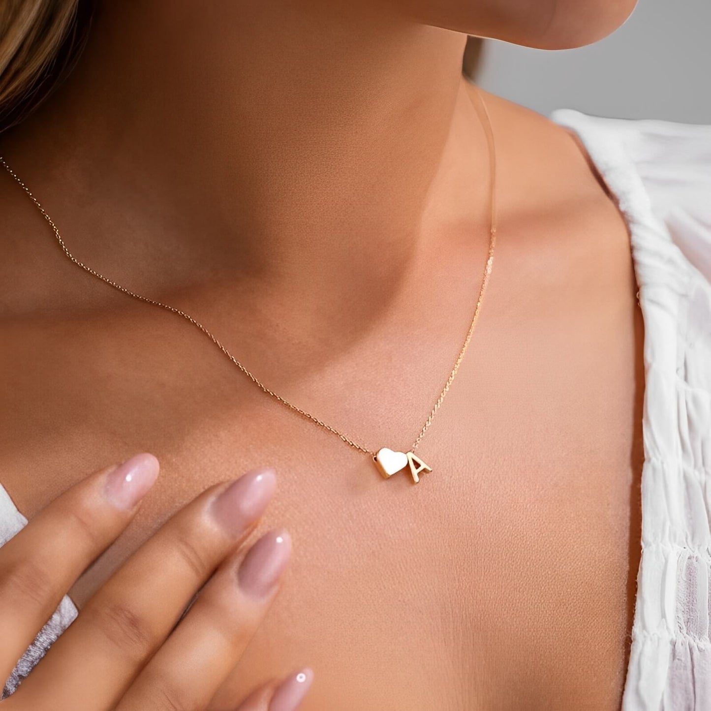 Katy Heart Initial Necklace