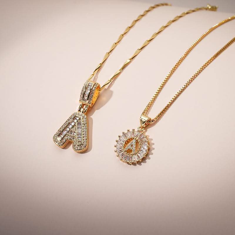 Crystal Initial Pendant