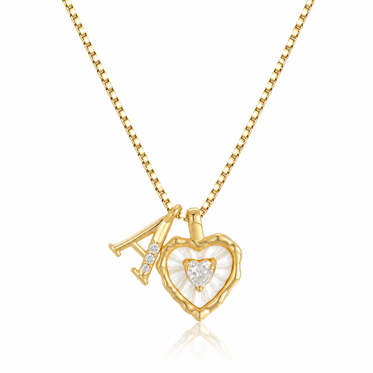 Gemma Initial Heart Necklace