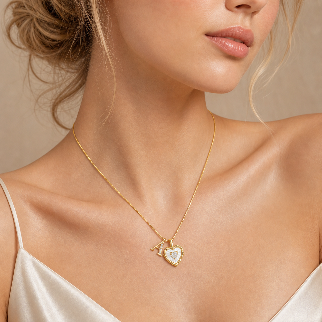 Gemma Initial Heart Necklace