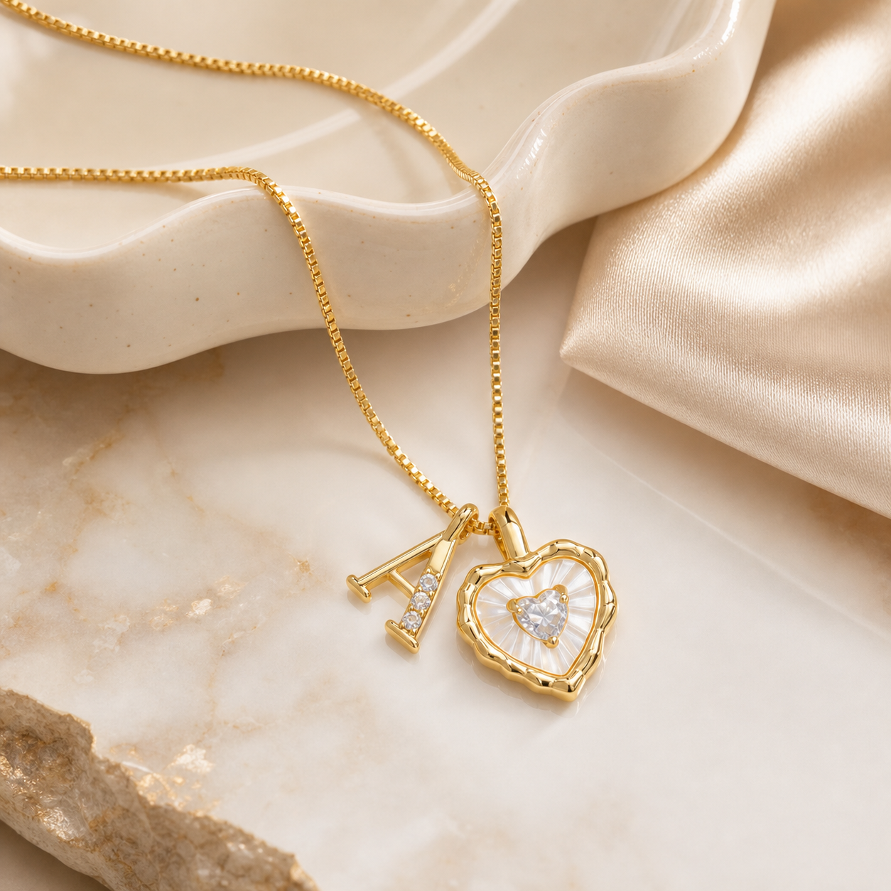 Gemma Initial Heart Necklace